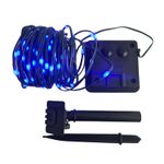 Casa si Gradina - Decoratiuni - Decoratiuni de sezon - Instalatie luminoasa de Craciun, Liniara, 10 m, cu incarcare solara, 100 leduri, cu panou fotovoltaic, Albastru - Infinity.ro