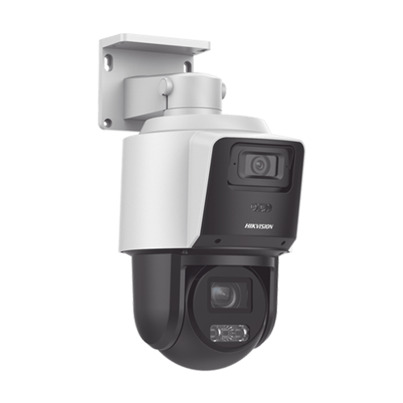 Casa si Gradina - Electrice - Smart Home - Camere de supraveghere - Camera IP PTZ TandemVu, 4MP, zoom optic 4X, IR 40m DarkFighter, WL 30m, PoE+ - HIKVISION DS-2SE3C404MWG-E14-2.8mm - Infinity.ro