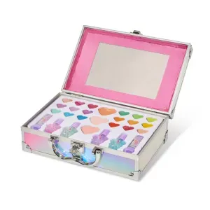 Trusa de machiaj in cutie metalica pentru copii, Unicorn