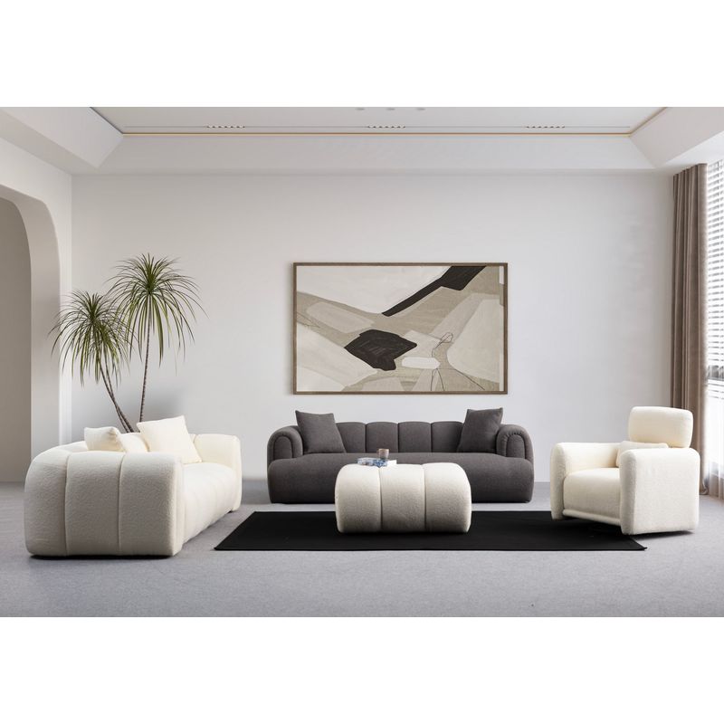 Casa si Gradina - Mobilier - Canapele si coltare - Canapele - Canapea 3 locuri, Atelier Del Sofa, lemn fag si pal, alb, 240x105x75 cm, 560ARE1544 - Infinity.ro