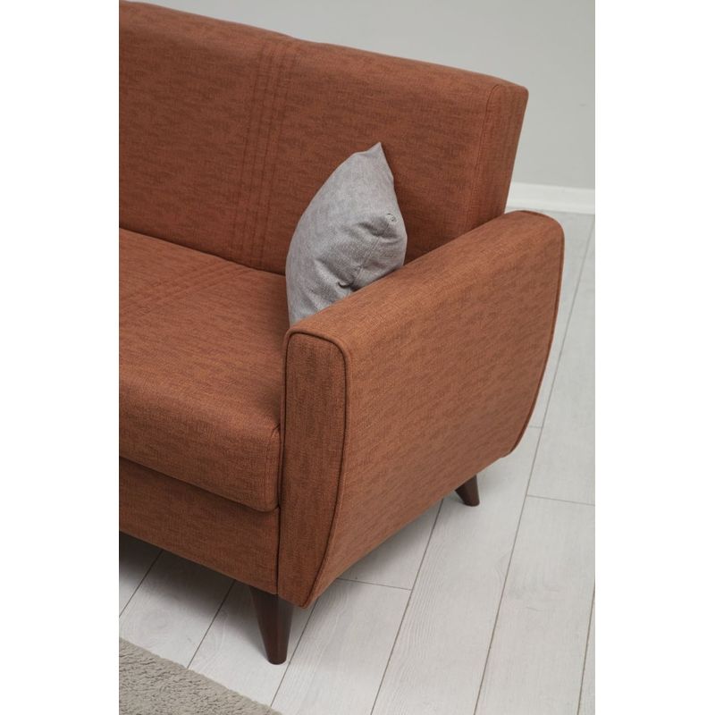 Casa si Gradina - Mobilier - Canapele si coltare - Canapele - Canapea extensibila 3 locuri, Atelier Del Sofa, cadru metal lemn, rosu tigla, 207x86x77 cm - Infinity.ro
