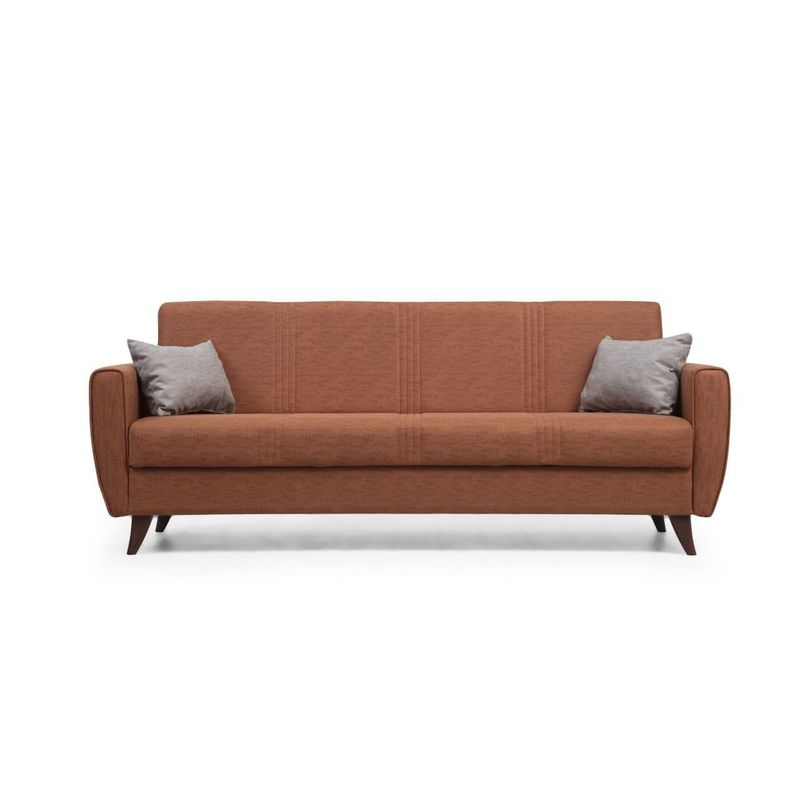 Casa si Gradina - Mobilier - Canapele si coltare - Canapele - Canapea extensibila 3 locuri, Atelier Del Sofa, cadru metal lemn, rosu tigla, 207x86x77 cm - Infinity.ro