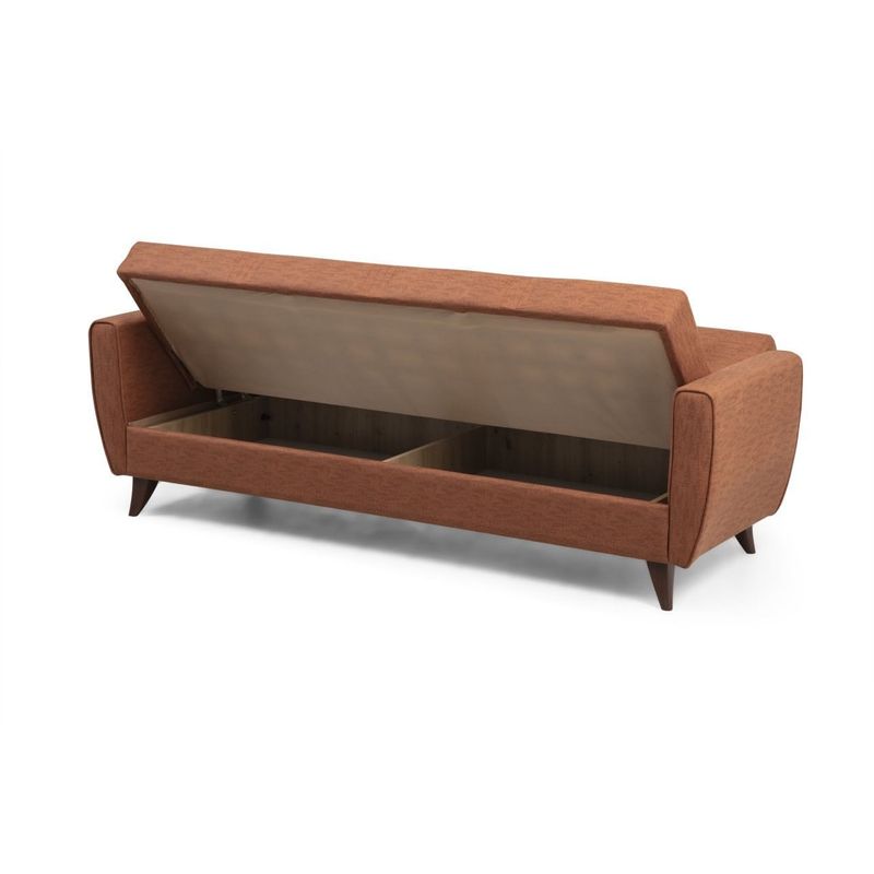 Casa si Gradina - Mobilier - Canapele si coltare - Canapele - Canapea extensibila 3 locuri, Atelier Del Sofa, cadru metal lemn, rosu tigla, 207x86x77 cm - Infinity.ro