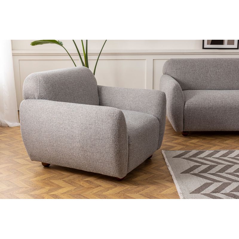Casa si Gradina - Mobilier - Canapele si coltare - Canapele - Canapea 3 locuri, Atelier Del Sofa, lemn fag si pal, gri deschis, 223x83x86 cm - Infinity.ro