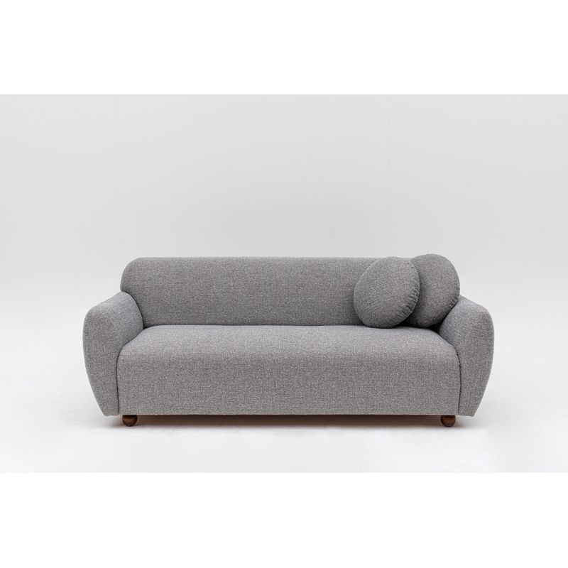 Casa si Gradina - Mobilier - Canapele si coltare - Canapele - Canapea 3 locuri, Atelier Del Sofa, lemn fag si pal, gri deschis, 223x83x86 cm - Infinity.ro