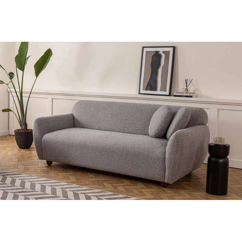 Casa si Gradina - Mobilier - Canapele si coltare - Canapele - Canapea 3 locuri, Atelier Del Sofa, lemn fag si pal, gri deschis, 223x83x86 cm - Infinity.ro
