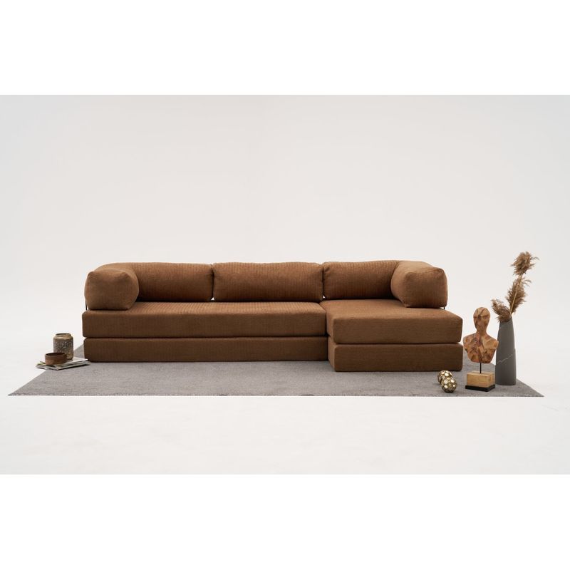 Casa si Gradina - Mobilier - Canapele si coltare - Coltare - Coltar, Atelier Del Sofa, tesatura chenille, maro, 290x75x95 cm - Infinity.ro