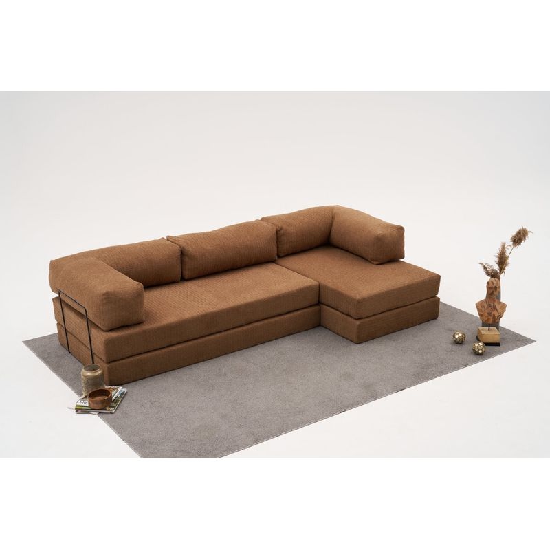 Casa si Gradina - Mobilier - Canapele si coltare - Coltare - Coltar, Atelier Del Sofa, tesatura chenille, maro, 290x75x95 cm - Infinity.ro