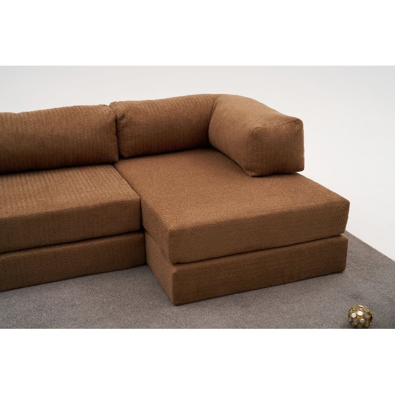 Casa si Gradina - Mobilier - Canapele si coltare - Coltare - Coltar, Atelier Del Sofa, tesatura chenille, maro, 290x75x95 cm - Infinity.ro