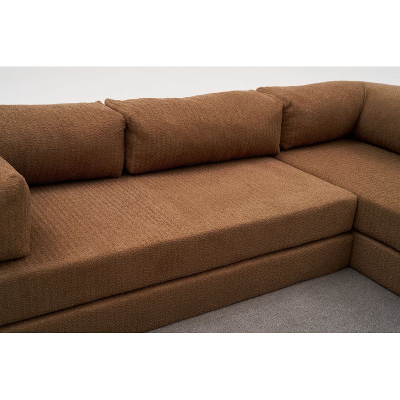 Casa si Gradina - Mobilier - Canapele si coltare - Coltare - Coltar, Atelier Del Sofa, tesatura chenille, maro, 290x75x95 cm - Infinity.ro