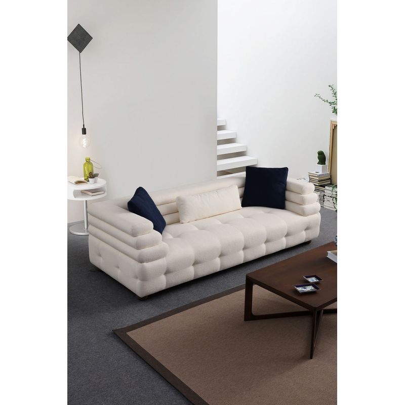 Casa si Gradina - Mobilier - Canapele si coltare - Canapele - Canapea 3 locuri, Atelier Del Sofa, lemn fag si pal, alb, 255x102x75 cm - Infinity.ro