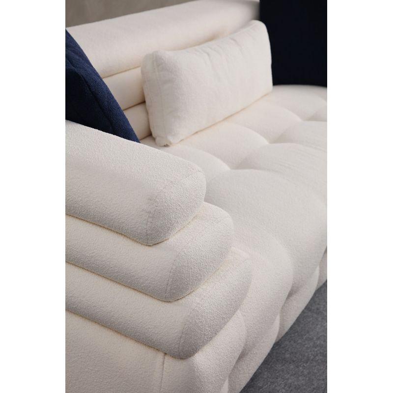 Casa si Gradina - Mobilier - Canapele si coltare - Canapele - Canapea 3 locuri, Atelier Del Sofa, lemn fag si pal, alb, 255x102x75 cm - Infinity.ro