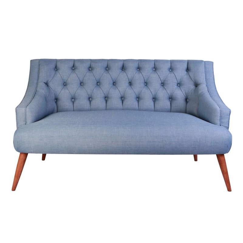 Casa si Gradina - Mobilier - Canapele si coltare - Canapele - Canapea 2 locuri, Atelier Del Sofa, lemn masiv, albastru indigo, 140x80x74 cm - Infinity.ro