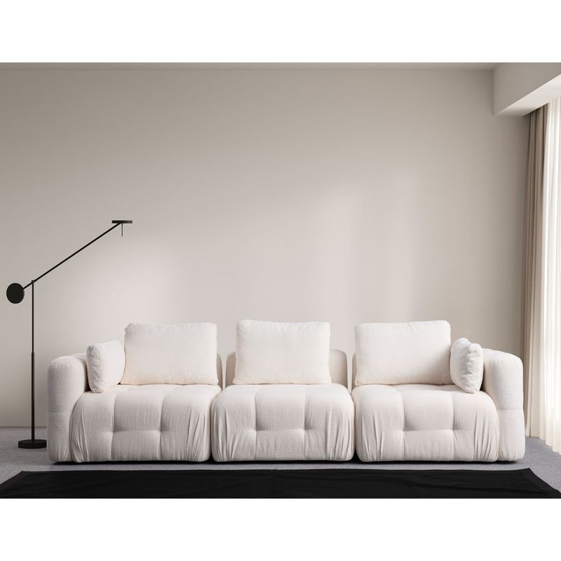 Casa si Gradina - Mobilier - Canapele si coltare - Canapele - Canapea 3 locuri, Atelier Del Sofa, lemn fag si pal, alb, 290x100x65 cm - Infinity.ro