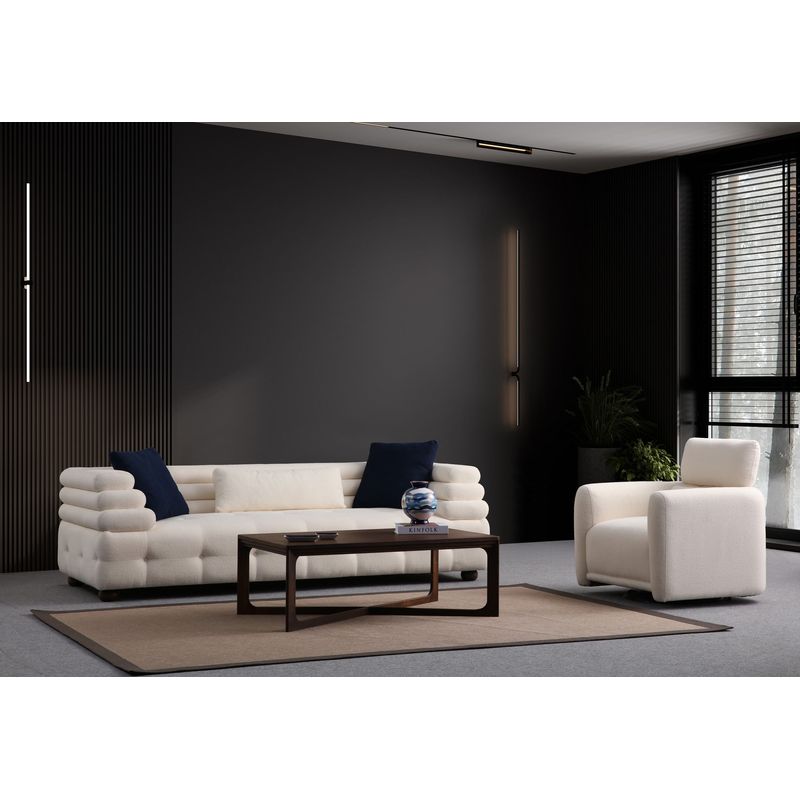 Casa si Gradina - Mobilier - Canapele si coltare - Canapele - Canapea 3 locuri, Atelier Del Sofa, lemn fag si pal, alb, 255x102x75 cm - Infinity.ro