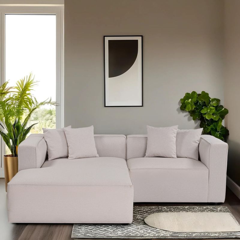 Casa si Gradina - Mobilier - Canapele si coltare - Coltare - Coltar, Atelier Del Sofa, tesatura cu textura moale, ecru, 230x180x69 cm - Infinity.ro