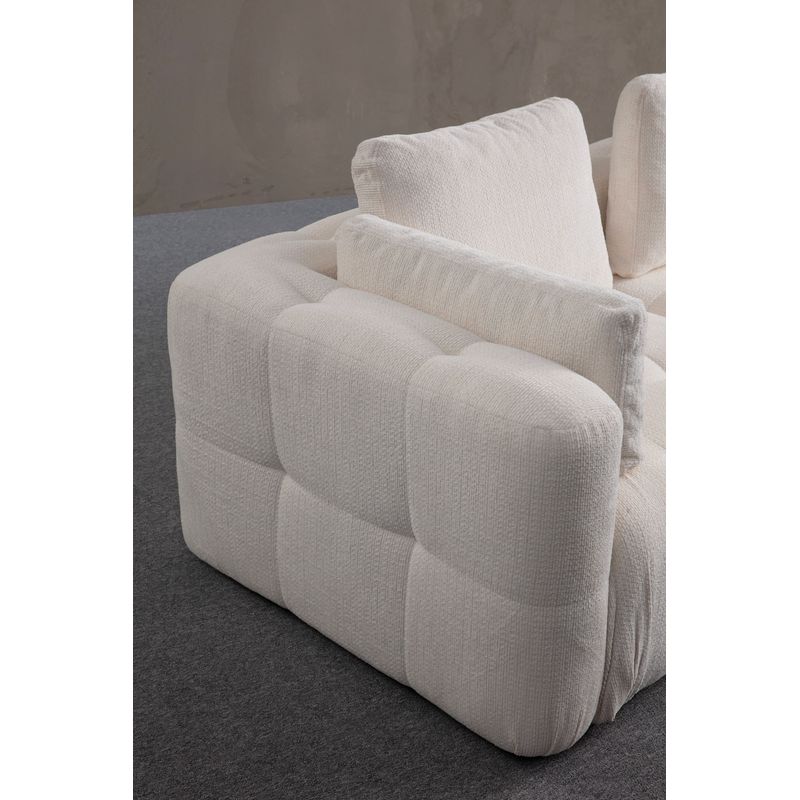Casa si Gradina - Mobilier - Canapele si coltare - Canapele - Canapea 3 locuri, Atelier Del Sofa, lemn fag si pal, alb, 290x100x65 cm - Infinity.ro