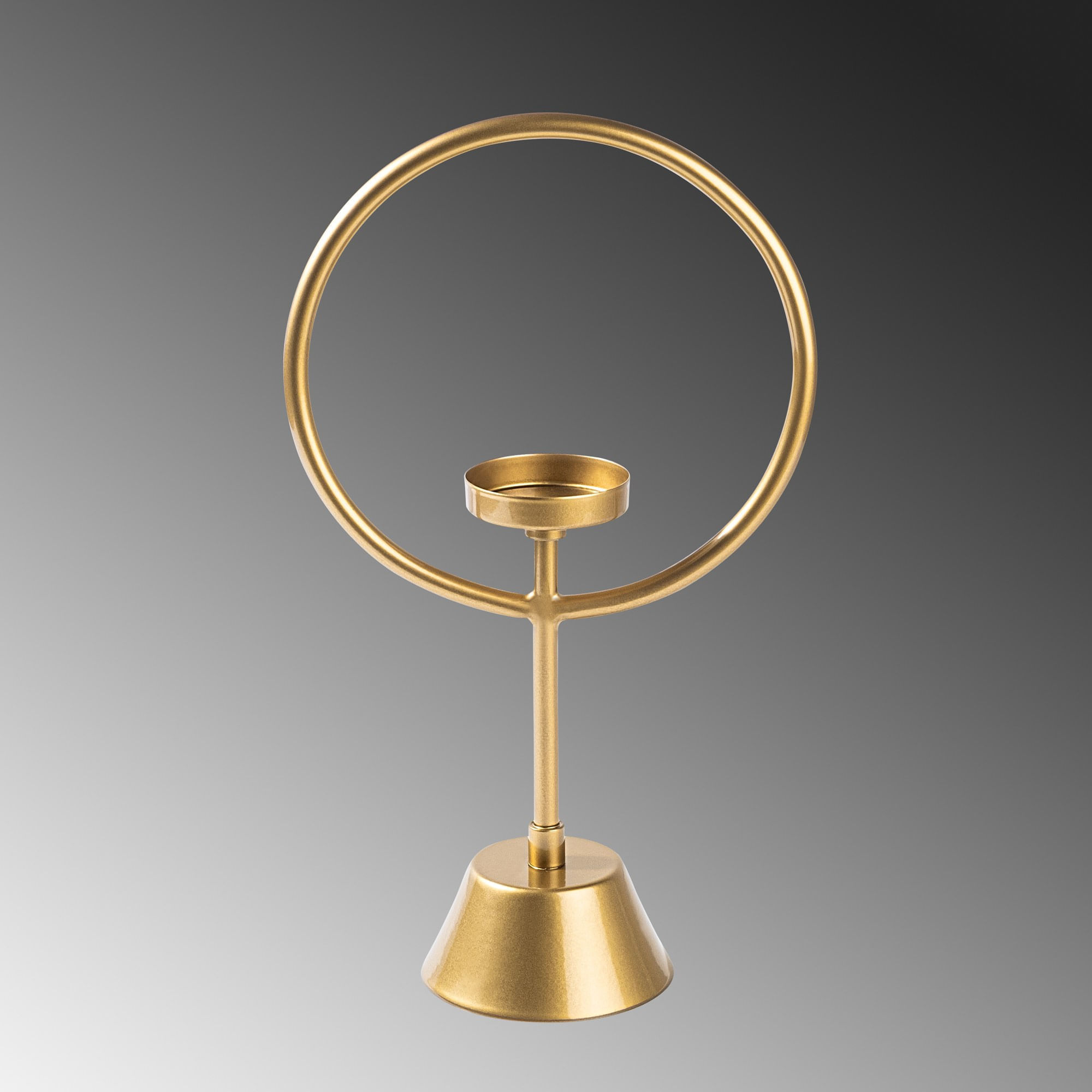 Suport lumanari, Aberto Design, metal, auriu, 18.5x9x30 cm