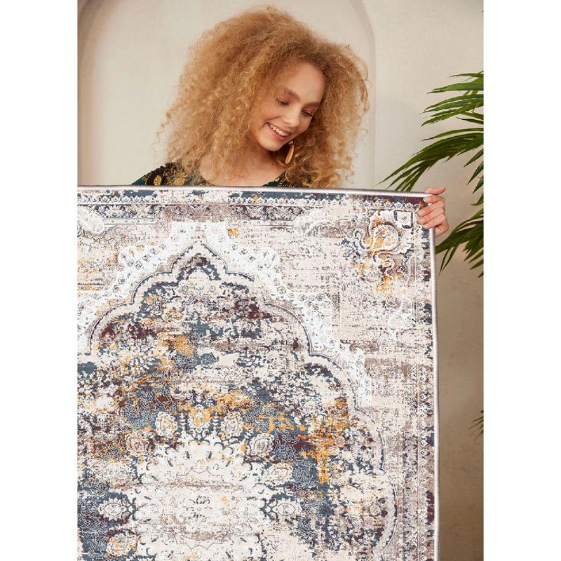 Casa si Gradina - Textile si covoare - Covoare - Covoare casa - Covor, Conceptum Hypnose, crem, gri, rosu claret, 160x230 cm, bumbac 100%, antiderapant - Infinity.ro