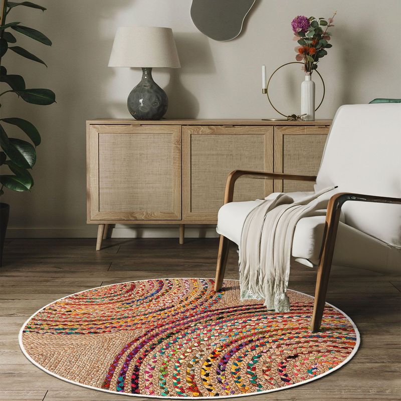 Casa si Gradina - Textile si covoare - Covoare - Covoare casa - Covor, Conceptum Hypnose, multicolor, 100x100 cm, bumbac si poliester, antibacterian, 599HFT4913 - Infinity.ro