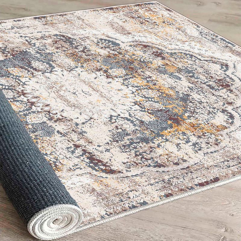 Casa si Gradina - Textile si covoare - Covoare - Covoare casa - Covor, Conceptum Hypnose, crem, gri, rosu claret, 160x230 cm, bumbac 100%, antiderapant - Infinity.ro