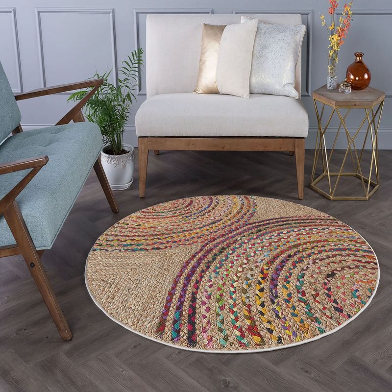 Casa si Gradina - Textile si covoare - Covoare - Covoare casa - Covor, Conceptum Hypnose, multicolor, 100x100 cm, bumbac si poliester, antibacterian, 599HFT4913 - Infinity.ro