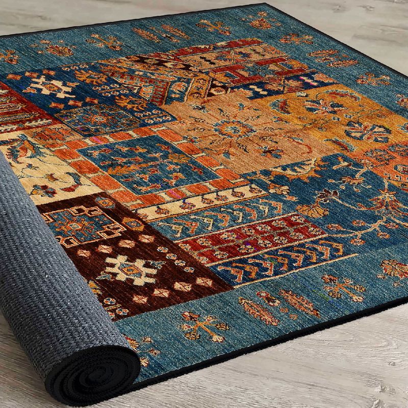 Casa si Gradina - Textile si covoare - Covoare - Covoare casa - Covor, Conceptum Hypnose, bumbac 100%, camel, portocaliu, rosu tigla, albastru, 120x180 cm, antibacterian, antiderapant - Infinity.ro