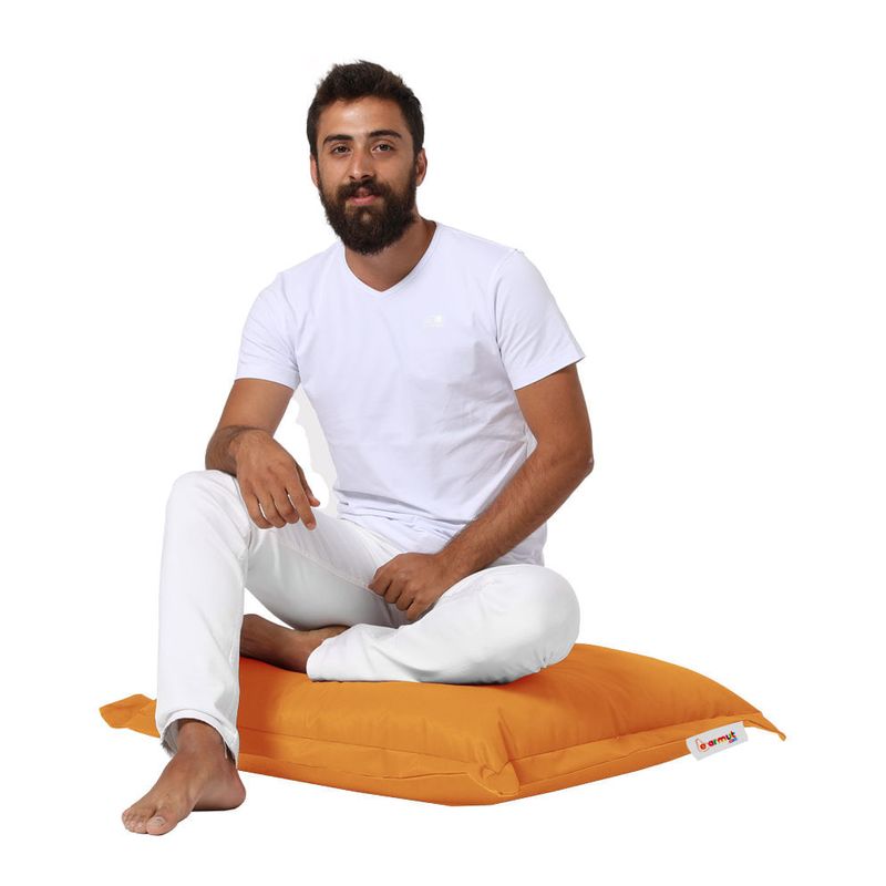 Casa si Gradina - Gradina si terasa - Mobilier exterior - Perne decorative exterior - Puf exterior, Hanah Home, poliester, portocaliu, 70x70 cm, impermeabil - Infinity.ro