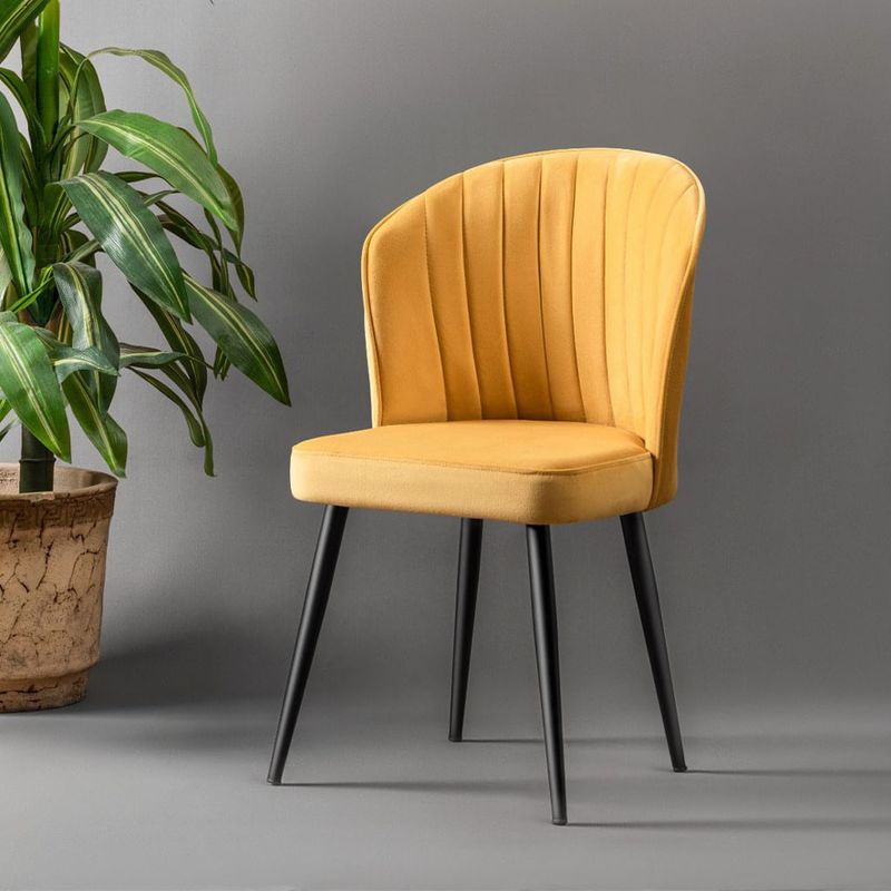 Casa si Gradina - Mobilier - Scaune si fotolii - Scaune - Set de scaune, Hanah Home, mdf, galben si negru, 52x42x85 cm, 4 piese - Infinity.ro