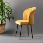 Casa si Gradina - Mobilier - Scaune si fotolii - Scaune - Set de scaune, Hanah Home, mdf, galben si negru, 52x42x85 cm, 4 piese - Infinity.ro