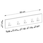 Casa si Gradina - Mobilier - Organizare si depozitare - Cuiere - Cuiere de perete, Hanah Home, pal melaminat, alb, 80x17x1.8 cm - Infinity.ro