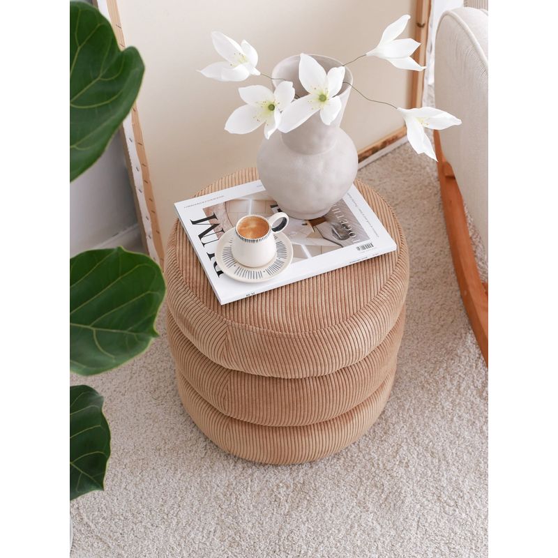 Casa si Gradina - Mobilier - Scaune si fotolii - Tabureti - Taburet, Hanah Home, teddy, camel, 40x40x40 cm - Infinity.ro