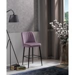 Casa si Gradina - Mobilier - Scaune si fotolii - Tabureti - Set tabureti bar, Hanah Home, stofa poliester, lila si negru, 49x45x99 cm, picioare metalice - Infinity.ro