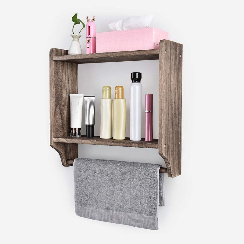 Casa si Gradina - Mobilier - Mobilier baie - Etajere baie - Raft de perete, Hanah Home, lemn de molid, nuc, 45x45x11 cm - Infinity.ro