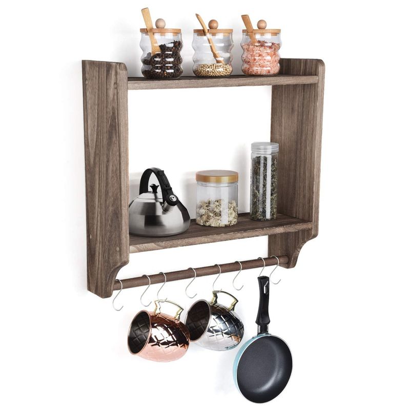 Casa si Gradina - Mobilier - Mobilier baie - Etajere baie - Raft de perete, Hanah Home, lemn de molid, nuc, 45x45x11 cm - Infinity.ro