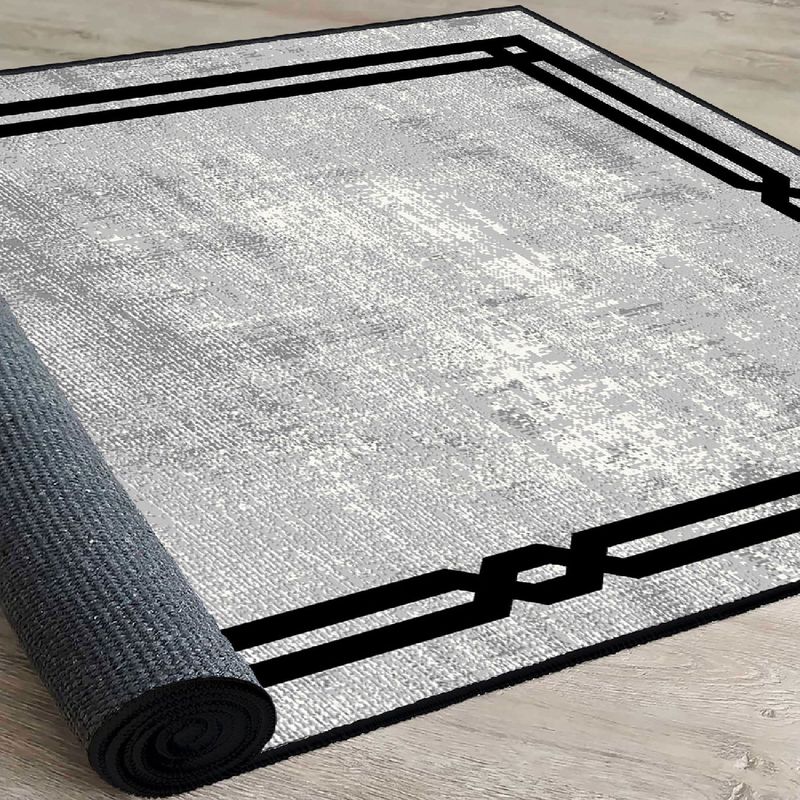 Casa si Gradina - Textile si covoare - Covoare - Covoare casa - Covor, Conceptum Hypnose, 100% bumbac, gri negru, 80x150 cm, antiderapant - Infinity.ro