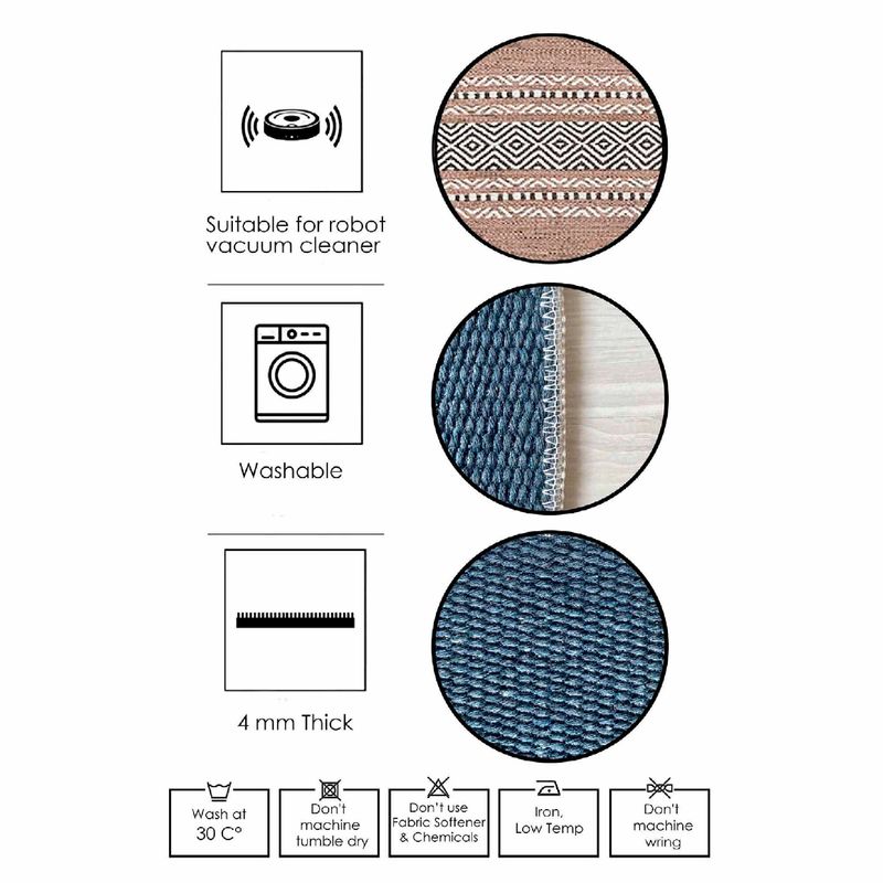 Casa si Gradina - Textile si covoare - Covoare - Covoare casa - Covor, Conceptum Hypnose, bej maro negru, 80x50 cm, 100% bumbac, antiderapant - Infinity.ro
