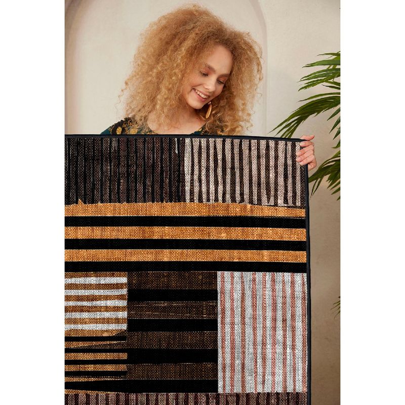 Casa si Gradina - Textile si covoare - Covoare - Covoare casa - Covor, Conceptum Hypnose, alb portocaliu maro negru, 160x230 cm, 100% bumbac, antiderapant - Infinity.ro