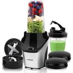 Electronice si Electrocasnice - Electrocasnice bucatarie - Mixere, tocatoare & roboti de bucatarie - Blendere si mini tocatoare - Blender sport Heinner HSB-T1000SS, 1000W, recipiente Tritan fara BPA, 18000RPM, argintiu/negru - Infinity.ro