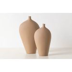Casa si Gradina - Decoratiuni - Obiecte decorative - Vaze si boluri decorative - Set vaze decorative, Aberto Design, ceramica, maro deschis, 15x5x29 cm, 22x5x24 cm - Infinity.ro