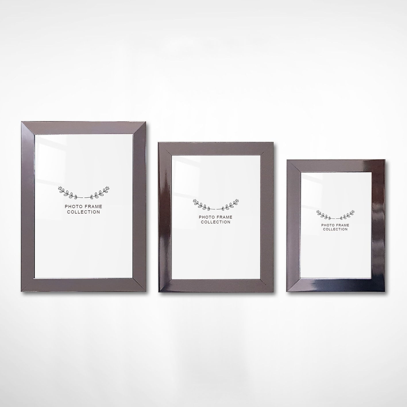 Set rame foto, Aberto Design, plastic, argintiu, 10x15 cm, 13x18 cm, 15x21 cm