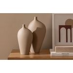 Casa si Gradina - Decoratiuni - Obiecte decorative - Vaze si boluri decorative - Set vaze decorative, Aberto Design, ceramica, maro deschis, 15x5x29 cm, 22x5x24 cm - Infinity.ro