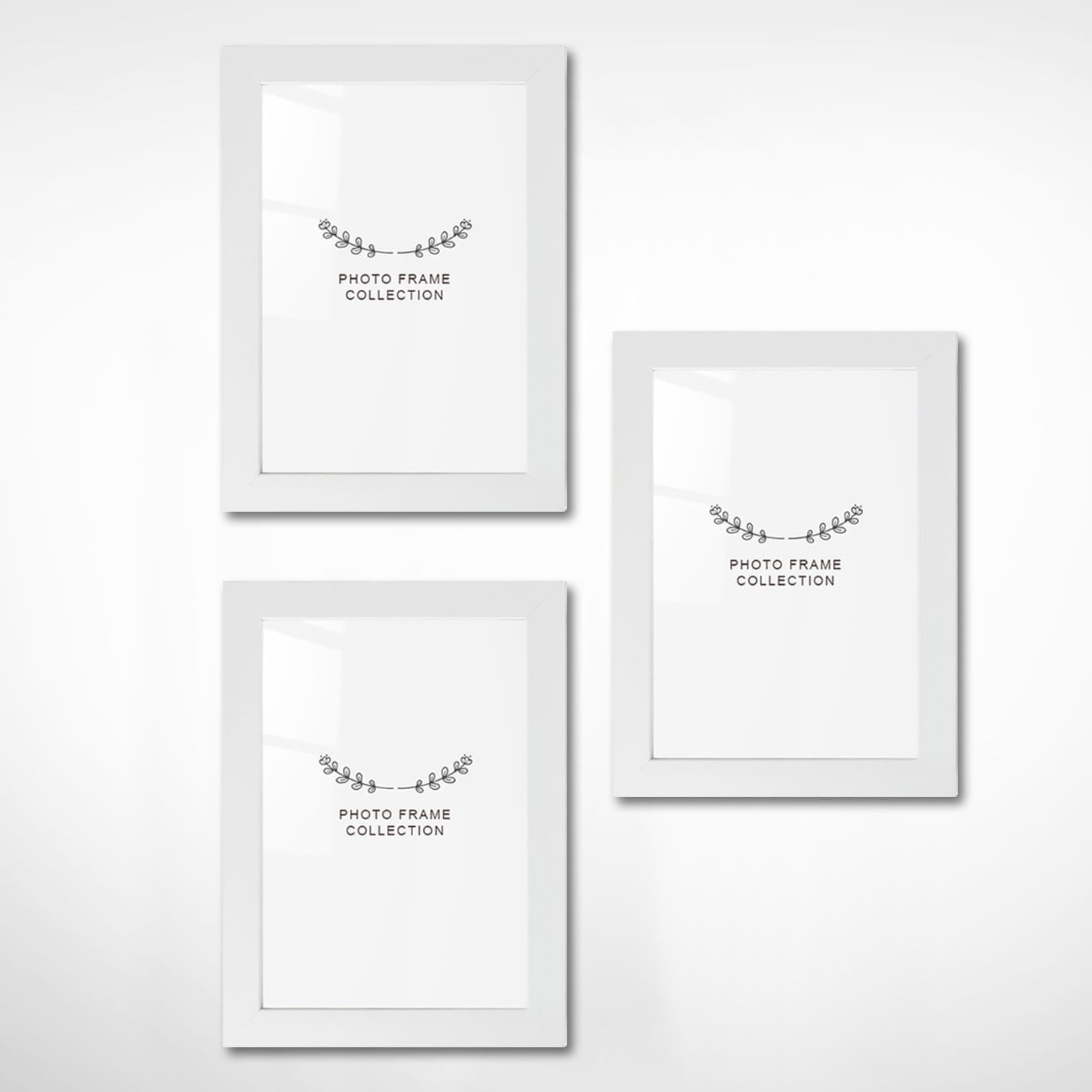 Set rame foto, Aberto Design, plastic, alb, 13x18 cm, 3 bucati