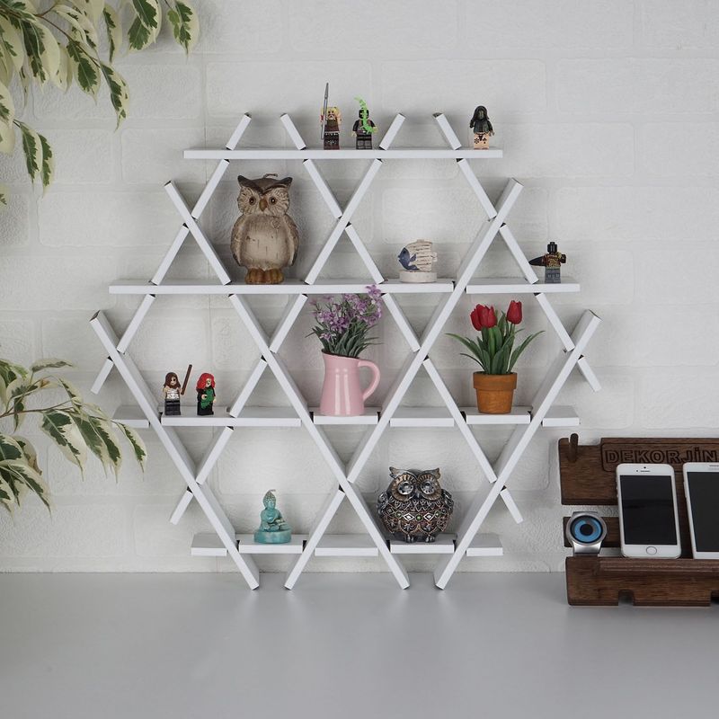 Casa si Gradina - Mobilier - Biblioteci si rafturi - Etajere - Etajera, Aberto Design, carton ondulat, alb, 70x67x11 cm - Infinity.ro