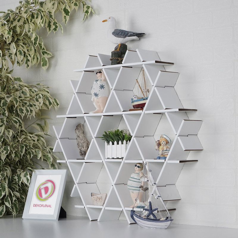 Casa si Gradina - Mobilier - Biblioteci si rafturi - Etajere - Etajera, Aberto Design, carton ondulat, alb, 70x67x11 cm - Infinity.ro