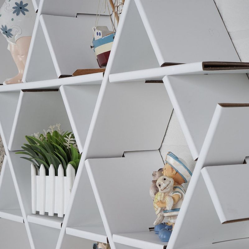 Casa si Gradina - Mobilier - Biblioteci si rafturi - Etajere - Etajera, Aberto Design, carton ondulat, alb, 70x67x11 cm - Infinity.ro
