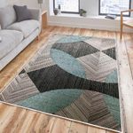 Casa si Gradina - Textile si covoare - Covoare - Covoare casa - Covor, Conceptum Hypnose, albastru gri negru, 160x230 cm, 100% bumbac, antiderapant - Infinity.ro