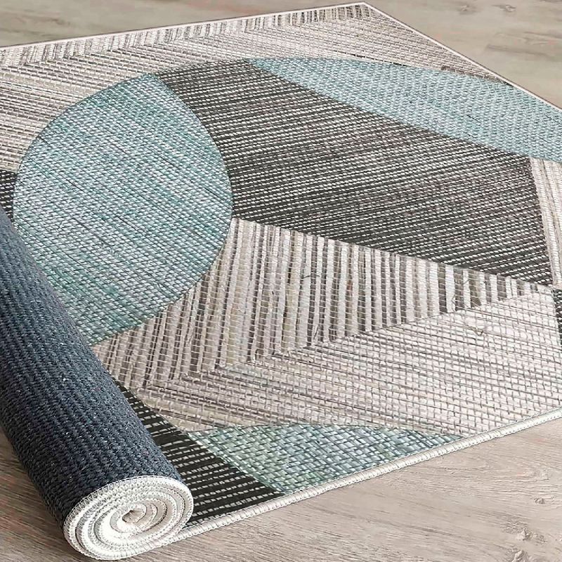 Casa si Gradina - Textile si covoare - Covoare - Covoare casa - Covor, Conceptum Hypnose, albastru gri negru, 160x230 cm, 100% bumbac, antiderapant - Infinity.ro