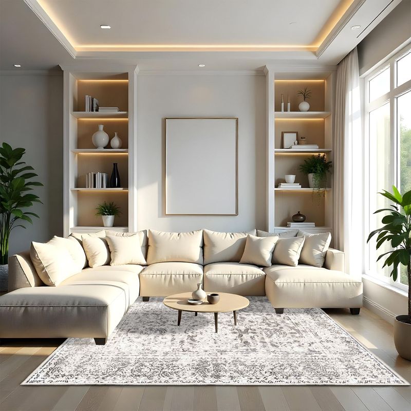 Casa si Gradina - Textile si covoare - Covoare - Covoare casa - Covor, Conceptum Hypnose, crem si mink, 160x230 cm, 100% bumbac, antiderapant - Infinity.ro
