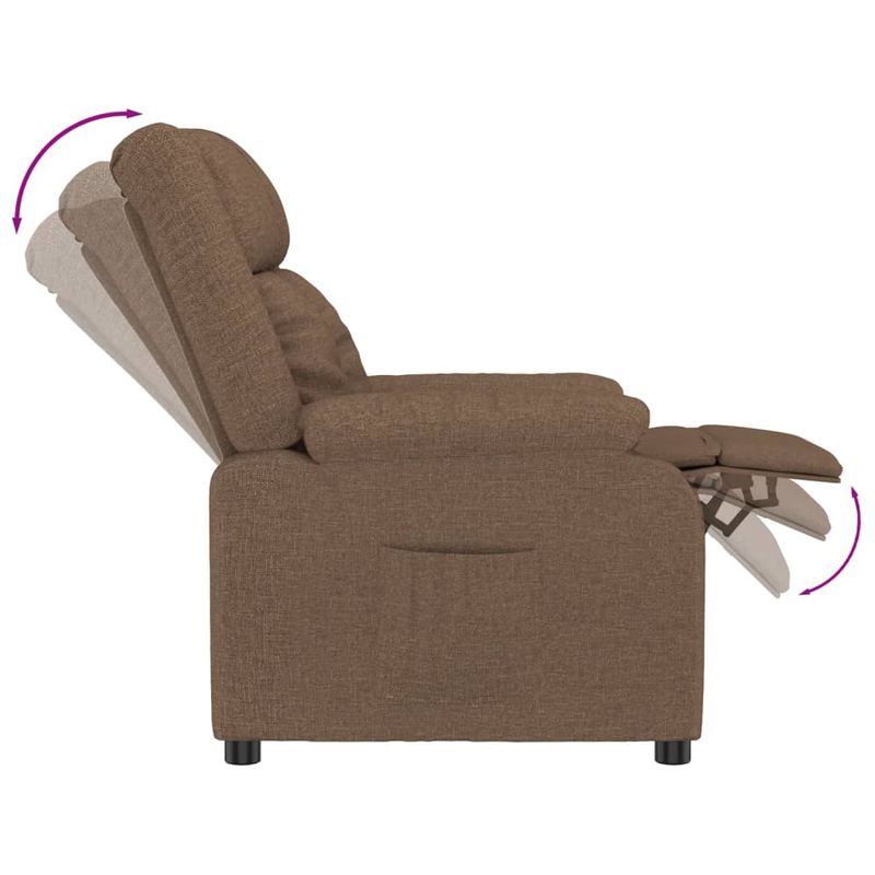 Casa si Gradina - Mobilier - Scaune si fotolii - Fotolii - Fotoliu rabatabil, maro, material textil - Infinity.ro